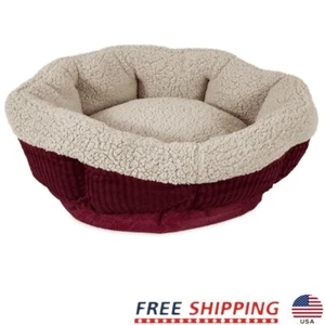 Self Warming Round Pet Bed Dogs Cats Cozy Sleep Surface Plush Non Slip New - Picture 1 of 7