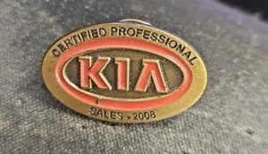 VTG Gold Toned Enameled Lapel Hat Pinback 2008 KIA Certified Sales Professional - Picture 1 of 4