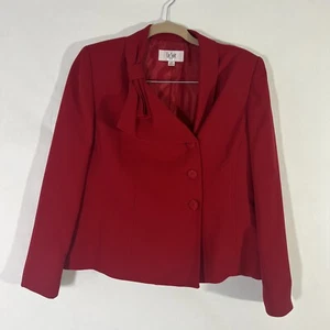LE SUIT Womens 1PC Red Polyester Lined Career Blazer Size 10P petite - Picture 1 of 12