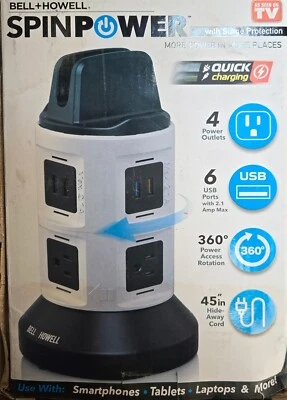 Bell and Howell 5V Spin Power Charging Dock - Black/White - Image 1 of 4