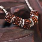 10pcs 10mm Big Hole Clay Crystal Rhinestone Loose Beads European Charms Bracelet