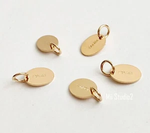 5 Stck. 7,3 mm x 5,5 mm ovales Qualitätsanhänger mit Ring 14 Karat Gold gefüllt T01 g - Bild 1 von 1