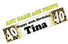 PERSONALISED BANNERS NAME AGE PHOTO BIRTHDAY PARTY leopard 40th 50th 60th mum M1