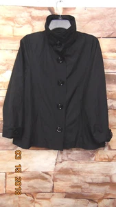 Women's Gallery Black rain Jacket Sz XS - Picture 1 of 8