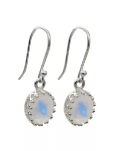 Natural Rainbow Moonstone Oval Cut Dangle/Drop 925 Sterling Silver Earrings Gift - Picture 1 of 9