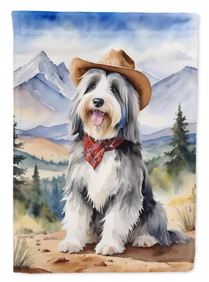 Bearded Collie Western Cowboy Welcome Flag Garden Size DAC5844GF - Изображение 1 из 3