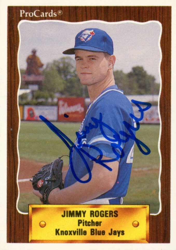 1990 Knoxville Blue Jays JIMMY ROGERS Signed Card autograph RC - Image 1 of 1