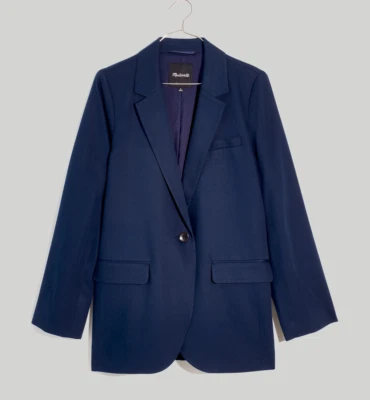New MADEWELL The Larsen Blazer in Drapeweave - Deep Indigo $178 NJ732 - Image 1 of 4
