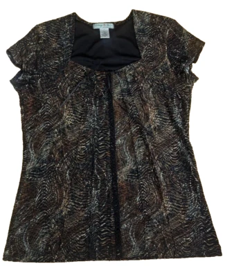 Top grande estampado animal manga gorra marrón negro y2k DE COLECCIÓN SUZIE E2 Whimsigoth Foto 1 de 4