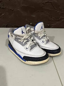 Nike Air Jordan 3 Shoes Retro Racer Blue White Kids Size 11C 429487-145 - Picture 1 of 10