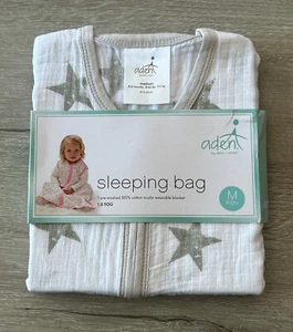 Aden Anais Sleeping Bag 6-12m 100% Cotton Muslin Wearable Blanket Stars Medium - Picture 1 of 4