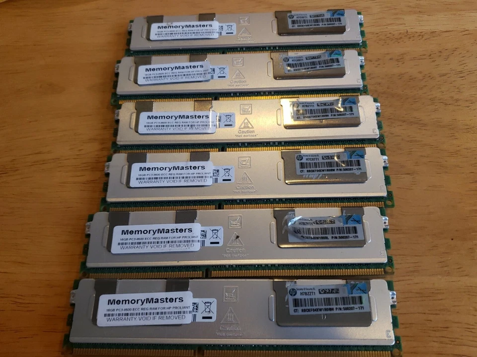 96GB (6x16GB) PC3-8500R 4Rx4 DDR3 ECC Reg Memory for Apple Mac Pro Mid 2010 5,1 - Image 1 of 1