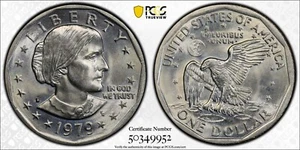 Gorgeous Uncirculated MS 65 1979 S SBA Susan B Anthony Dollar Proof $1 Coin - Picture 1 of 4