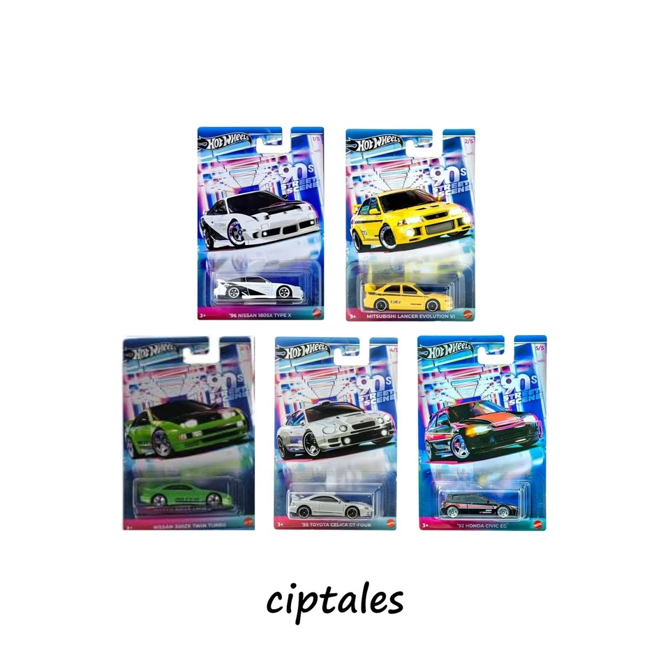 Hot Wheels 90s Street Scene - 1:64 - Nissan 180SX Nissan 300ZX Toyota Celica - Immagine 1 di 1