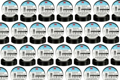 200 Rolls 2 Cases of 100 rolls 3M 165 TEMFLEX BLACK 3/4" VINYL ELECTRICAL TAPE