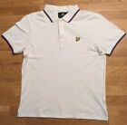 LYLE & SCOTT WHITE POLO T-SHIRT Smart Tee Collared Top Mens Size XL Extra Large