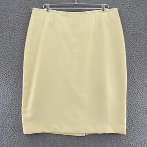 Le Suit Skirt Womens 14 Yellow Textured Knee Length Straight Career Office Work - Picture 1 of 12