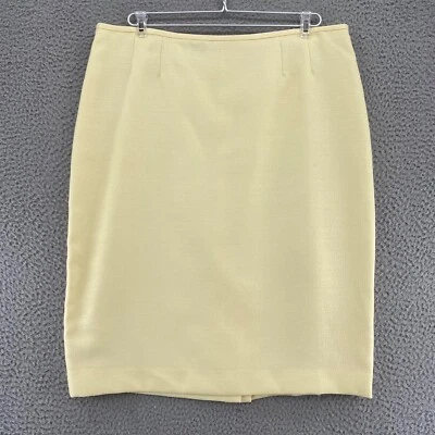 Saia Le Suit Feminina 14 Amarela Texturizada Comprimento do Joelho Carreira Reta Trabalho Escritório - Imagem 1 de 4