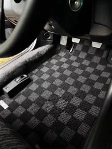 Alfombrillas de piso trasero delantero de carrera P2M para Honda Prelude BA BB 1992-96 a cuadros - Imagen 1 de 7