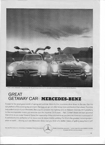 2 1960 Mercedes Benz 300 SL Original Print Ad (Ads) with Gullwing and Roadster - Picture 1 of 2