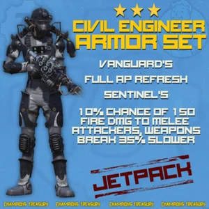 FALLOUT 76 [PC] CIVIL ENGINEER ARMOR SET VANGUARD'S AP REFRESH SENTINEL'S $ - Picture 1 of 6