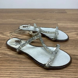 Stuart Weitzman Glitter Jelly Sandals Shoes Size US 37 US 6 - Picture 1 of 10