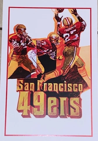 San Francisco 49ers Poster - John Brodie - Y.A. Tittle - Joe Montana - Jimmy G Cover