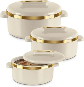 Milton Curve Regular Inner Stainless Steel Casserole Set of 3 - Picture 1 of 18