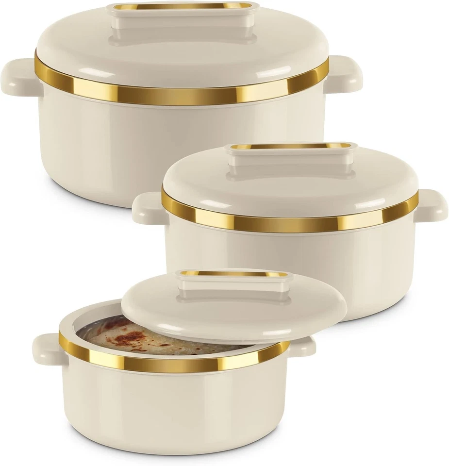 Juego de 3 cazuelas interiores regulares de acero inoxidable Milton Curve Foto 1 de 1