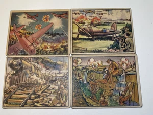 1938 To Know the Horrors Of War Is to want Peace Gum Inc. RARE 4 Trading Cards - Picture 1 of 12