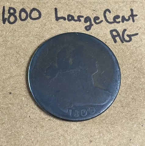 1800 DRAPED BUST LARGE CENT - AG About Good Cover