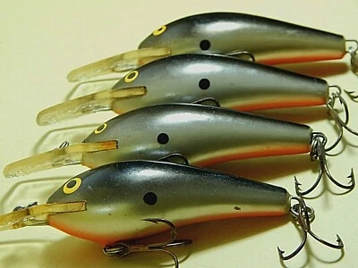 Lote de 4 señuelos antiguos Rapala Fat Rap FR07 SH (sombra) 14 g/7 cm buceo (1-2 m) - sin caja Foto 1 de 4