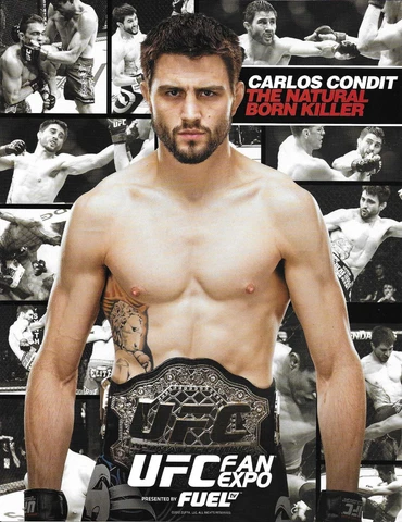 Carlos Condit Official UFC 8.5x11 Photo Promo Card Fan Expo Picture w/ Belt 143 Cover