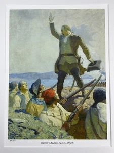 Reproducción de Warren's Address by N. C. Wyeth edición limitada estampado de Giclee 22/300 - Imagen 1 de 13