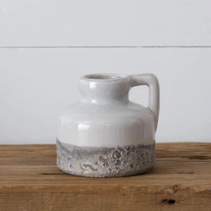 NEW! Pottery Style Ceramic Jug Vase Watertight 5"H Smooth & Textural Finish - Picture 1 of 5