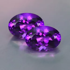 Coppia di ravishing 11,51 CT! Coppia di ametista viola estratta dalla terra per orecchini - Foto 1 di 4