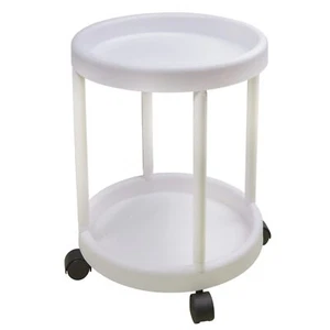 Evelyne White Mini Rolling Craft Side Double Deck Desk Portable End Table - Picture 1 of 8