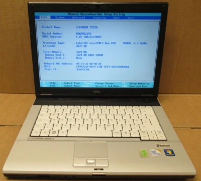 Fujitsu Siemens Lifebook S7220 14" Laptop Intel Core P8800 2.66GHz 2Gb No HDD - Image 1 of 4