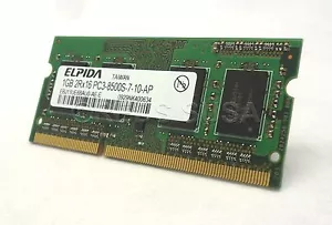 Elpida 1GB PC3-8500 DDR3 Laptop Memory RAM EBJ11UE6BAU0-AE-E - Picture 1 of 4