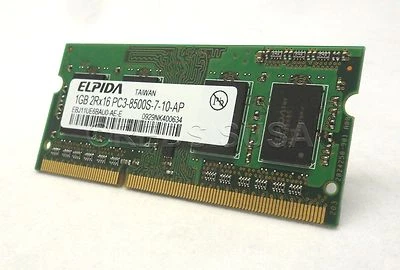 Elpida 1GB PC3-8500 DDR3 Laptop Memory RAM EBJ11UE6BAU0-AE-E - Image 1 of 4