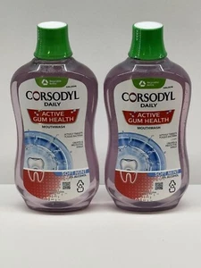 2x Corsodyl Daily Active Gum Health Mouthwash Soft Mint Alcohol Free 500ml - Picture 1 of 7