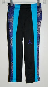 NWT Air Jordan Little Boys Black & Turquoise Blue Sport Track Pants sz 5 6 - Picture 1 of 10