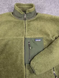 Patagonia Jacket Men Medium Green Retro-X Deep Pile Full Zip Made in USA 23055F5 - Picture 1 of 13