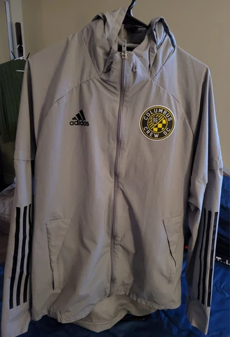COLUMBUS CREW SC Adidas Windbreaker Jacket Grey Black Men’s Size M Cover