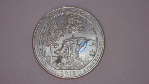 2018 P Michigan Pictured Rocks Error Quarter Die Crack Reverse Am Beautiful Coin Cover