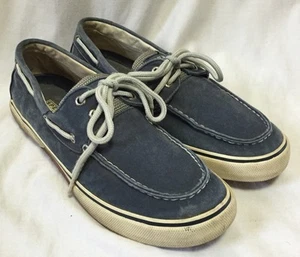Sperry Top-siders Men's 10M Halyard 2-Eye 0777914 Blue Canvas Boat Deck Shoes - Picture 1 of 10