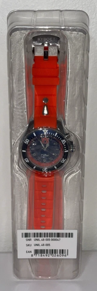 College Sport Auburn Tigers оранжевый и синий часы совершенно новый в коробке $230 - Изображение 1 из 4