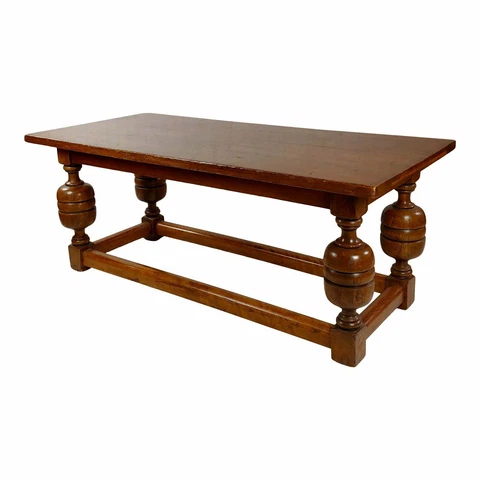 19th century Gorgeous Elizabethan Style Oak Dining Table Cover
