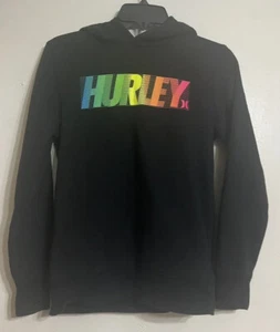 Hurley Sweater Black neon Pullover Hoodie Sweatshirt Kids Youth L 12/13yr - Picture 1 of 7