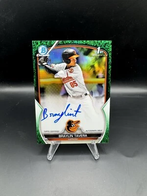 Braylin Tavera 2023 1st Bowman Chrome AUTO GREEN GRASS REFRACTOR /99 H473 - Image 1 of 2